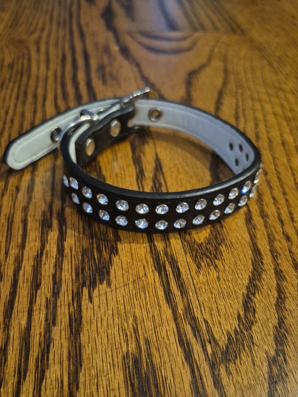 NWOT! Small dog/cat collar Black Double Row Swarovski Crystal